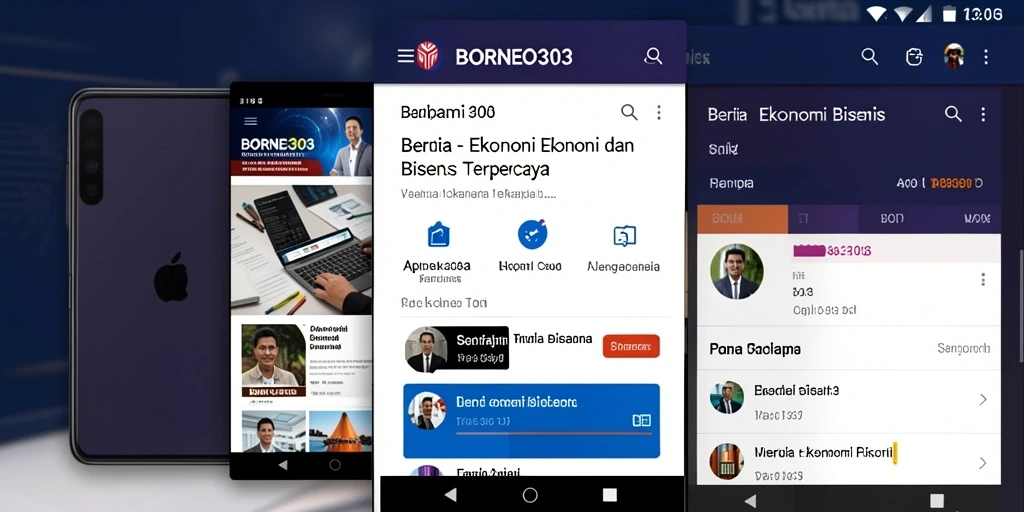 Tampilan antarmuka aplikasi BORNEO303 untuk berita ekonomi.