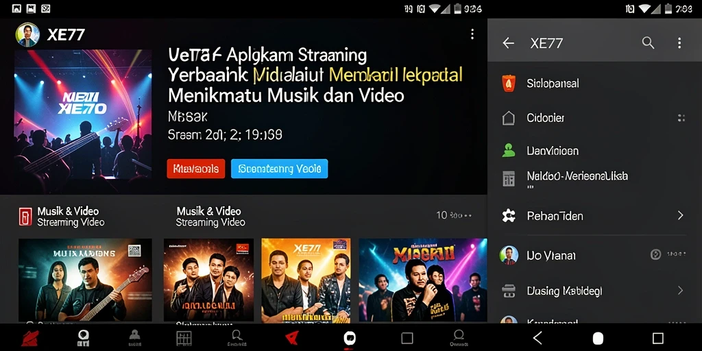 Antarmuka XE77 menampilkan fitur Streaming Video yang menarik dan mudah digunakan.