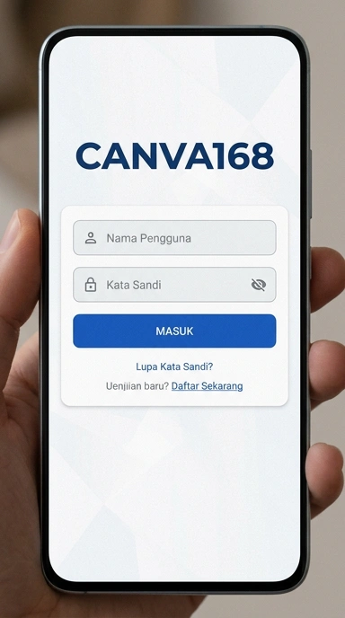 Tampilan halaman login canva168