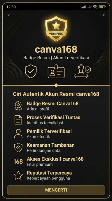 Tampilan kanal resmi canva168